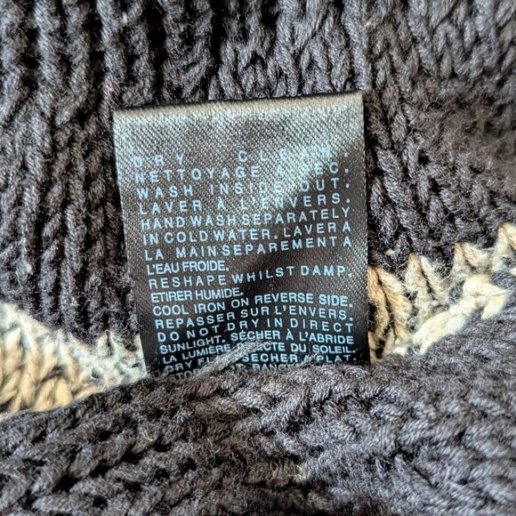 Allsaints Siouxsie Cardigan Black Tan Distressed Knit Grunge Long Duster Fray 4 - Picture 15 of 16